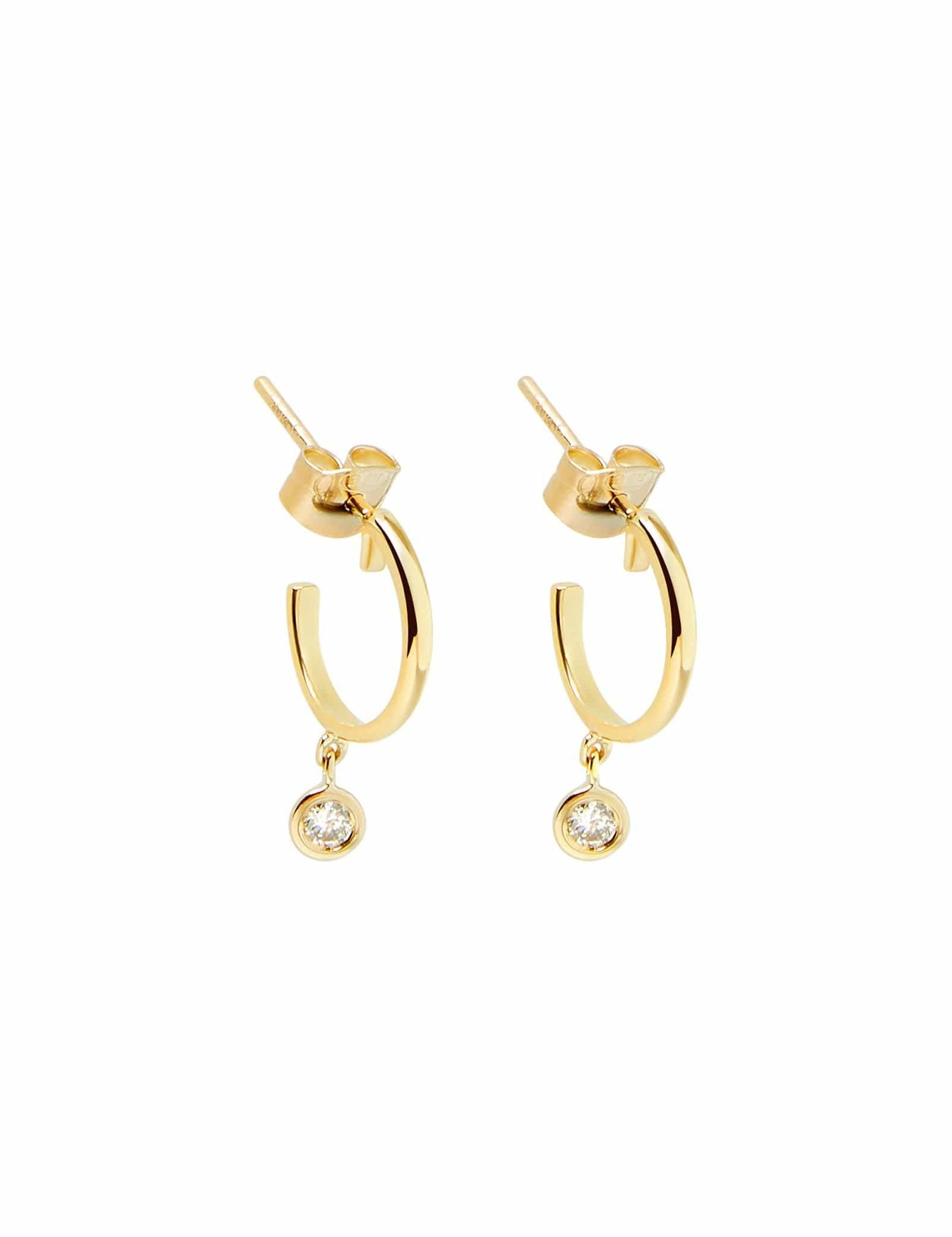 Picture of Luna Rae Solid 9k Gold Diamond Sky Hoops