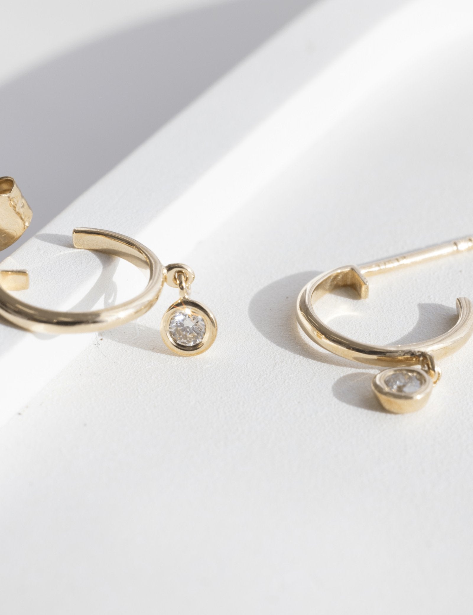 Picture of Luna Rae Solid 9k Gold Diamond Sky Hoops