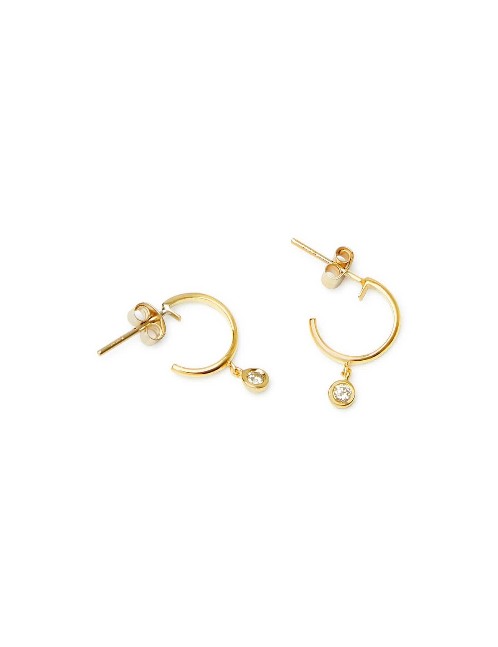 Picture of Luna Rae Solid 9k Gold Diamond Sky Hoops