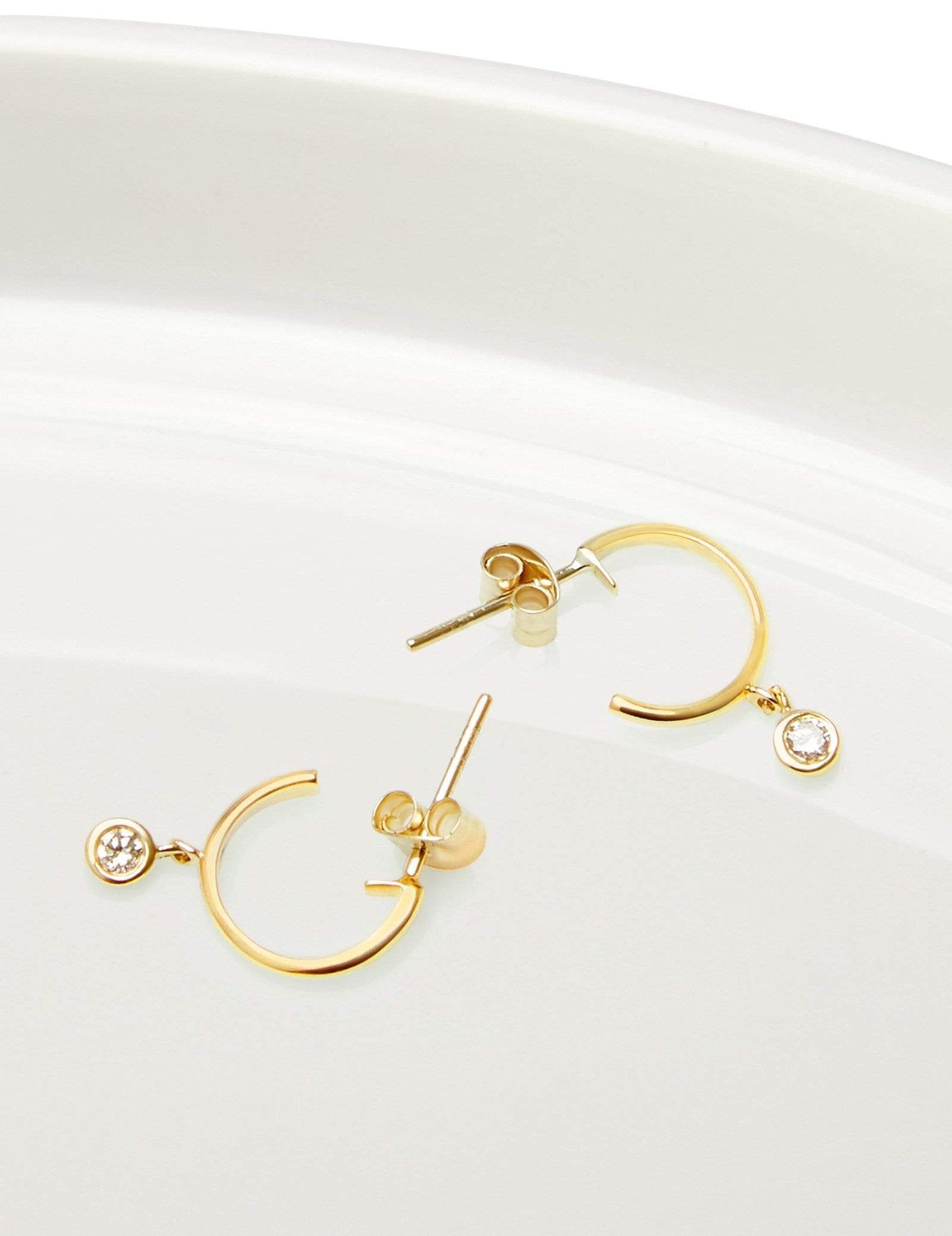 Picture of Luna Rae Solid 9k Gold Diamond Sky Hoops