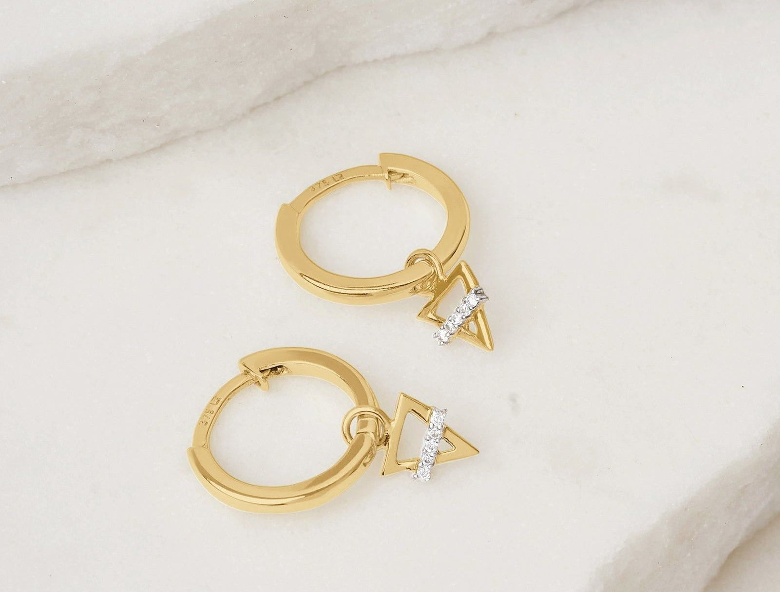 Picture of Luna Rae Solid 9k Gold Earth Element Hoops