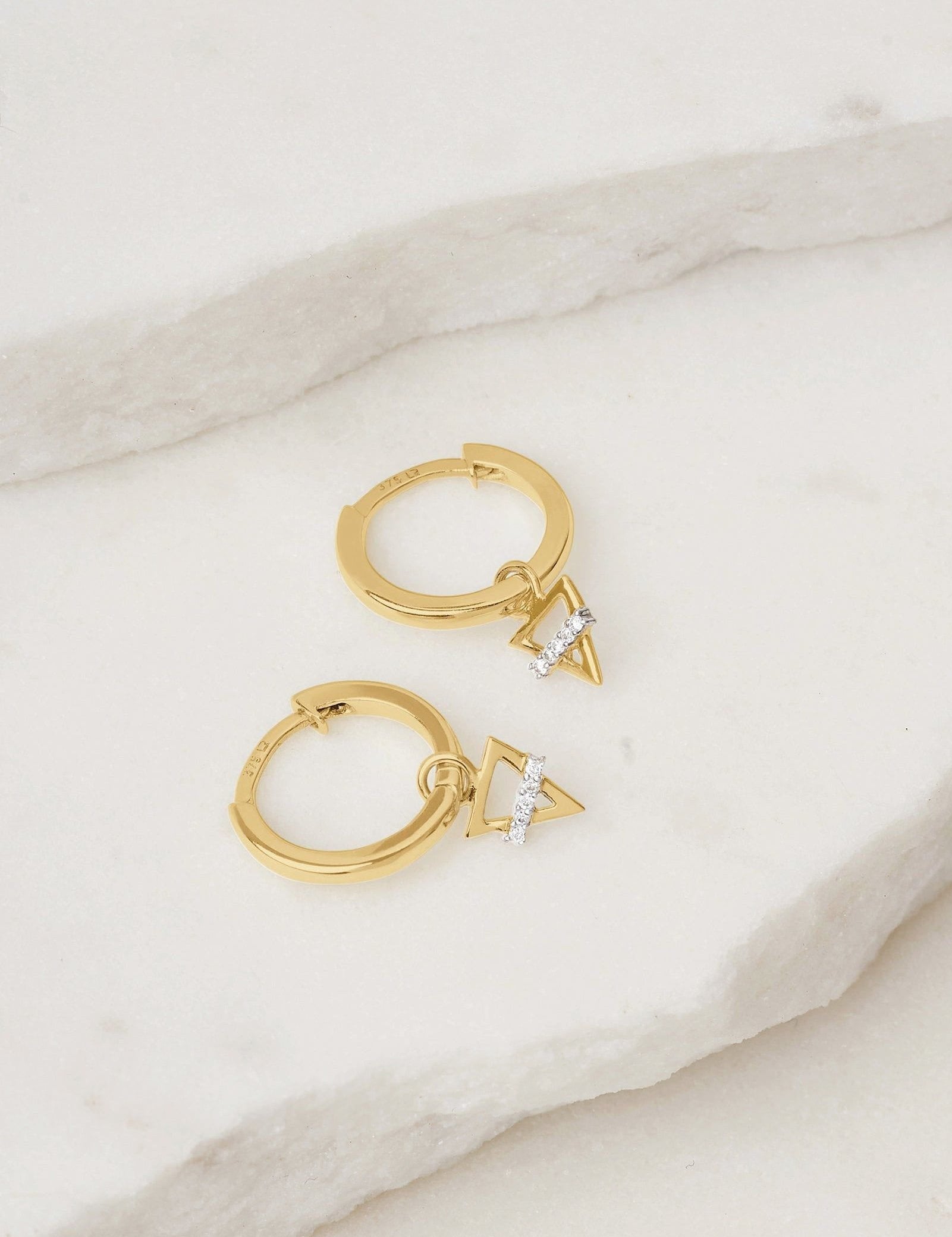 Picture of Luna Rae Solid 9k Gold Earth Element Hoops