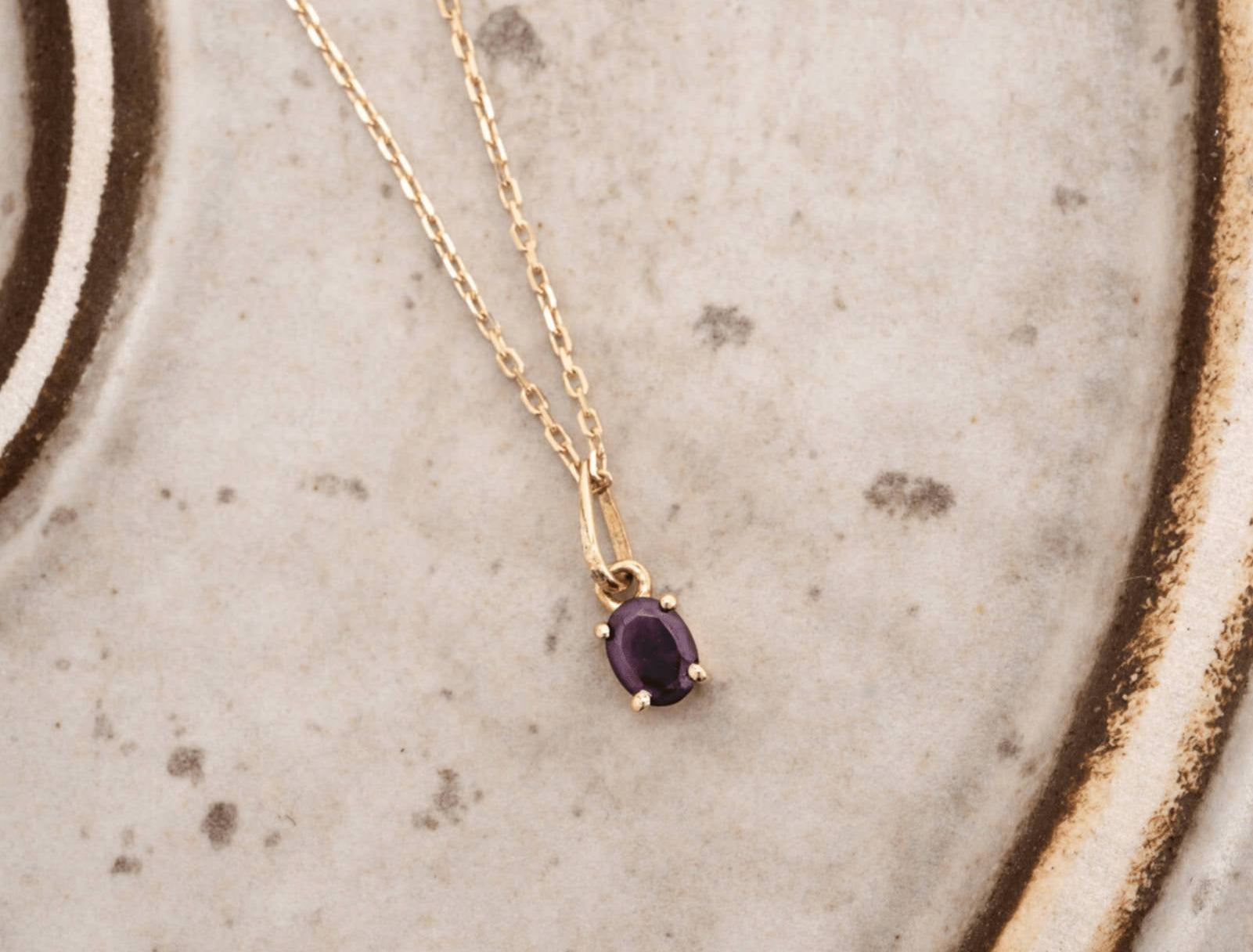 Picture of Luna Rae Solid 9k Gold Garnet Necklace