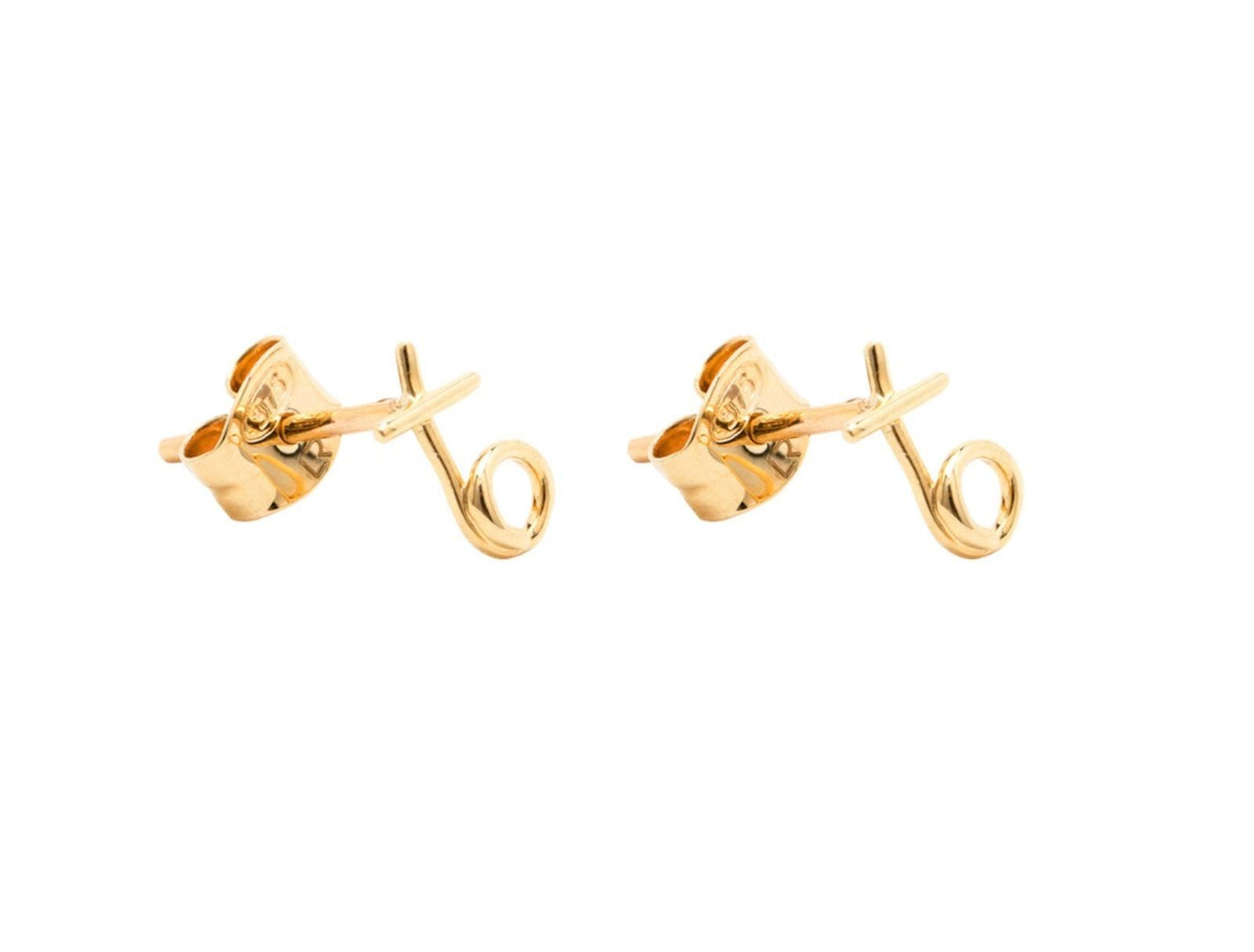 Picture of Luna Rae Solid 9k Gold Kiss Hug Studs