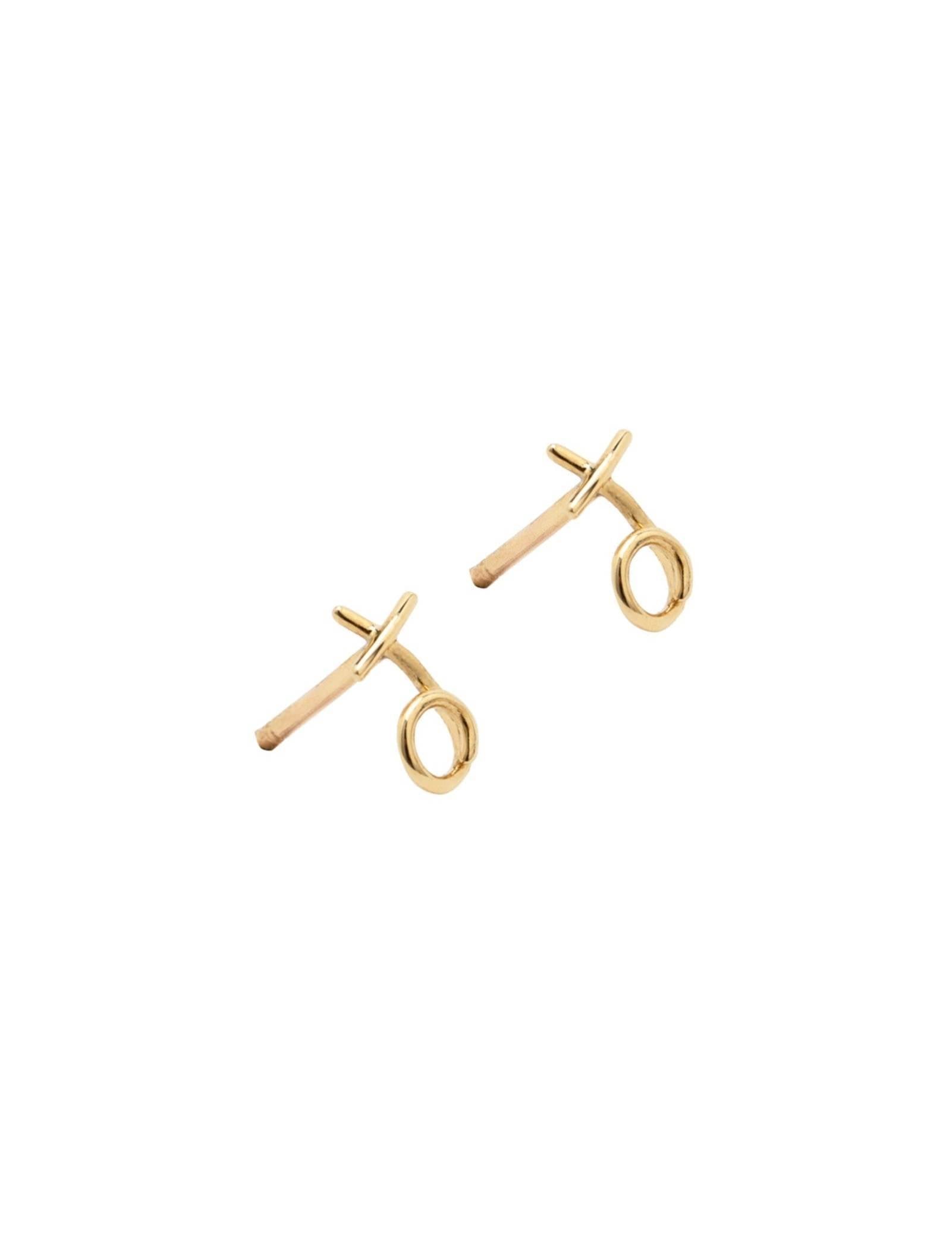 Picture of Luna Rae Solid 9k Gold Kiss Hug Studs