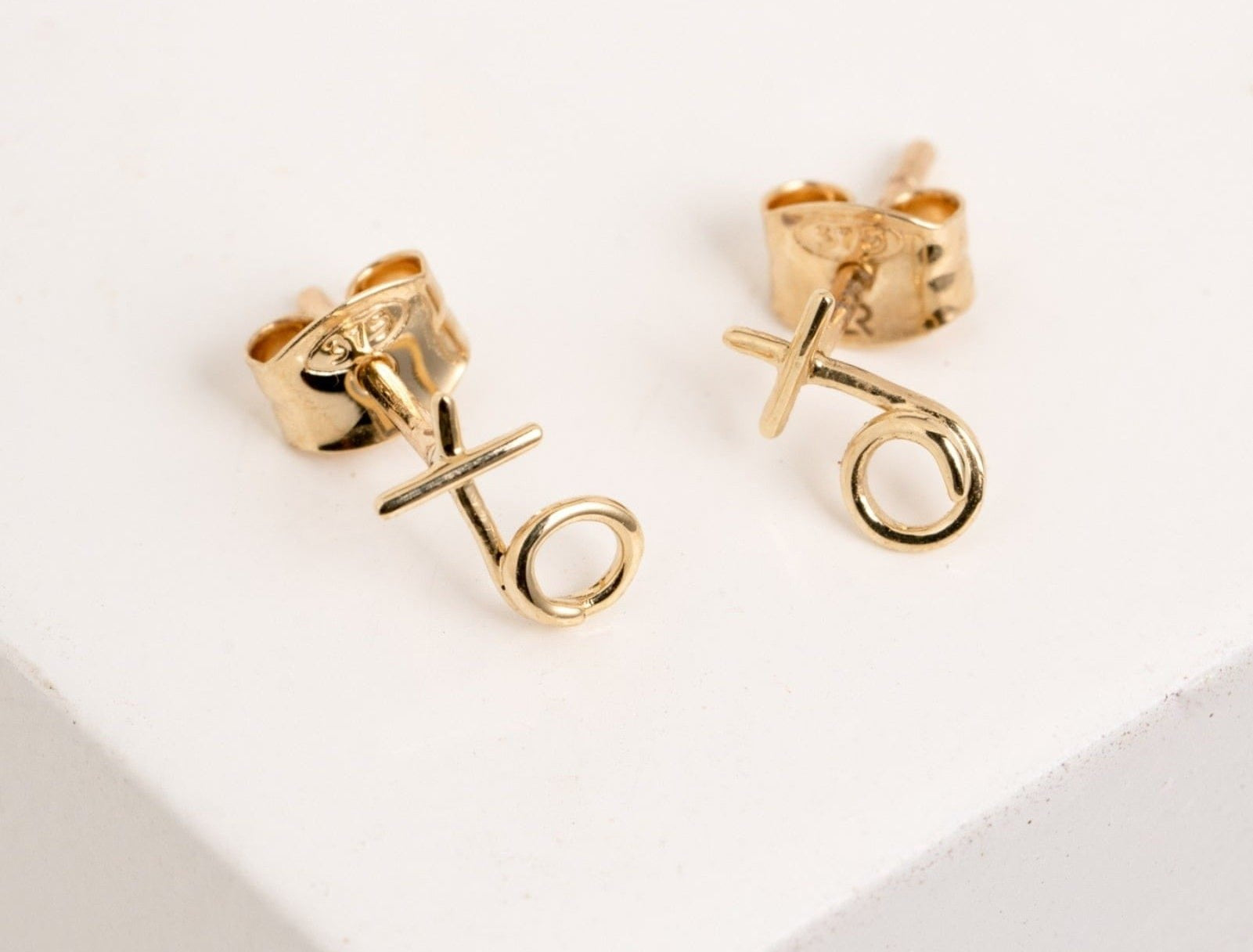 Picture of Luna Rae Solid 9k Gold Kiss Hug Studs