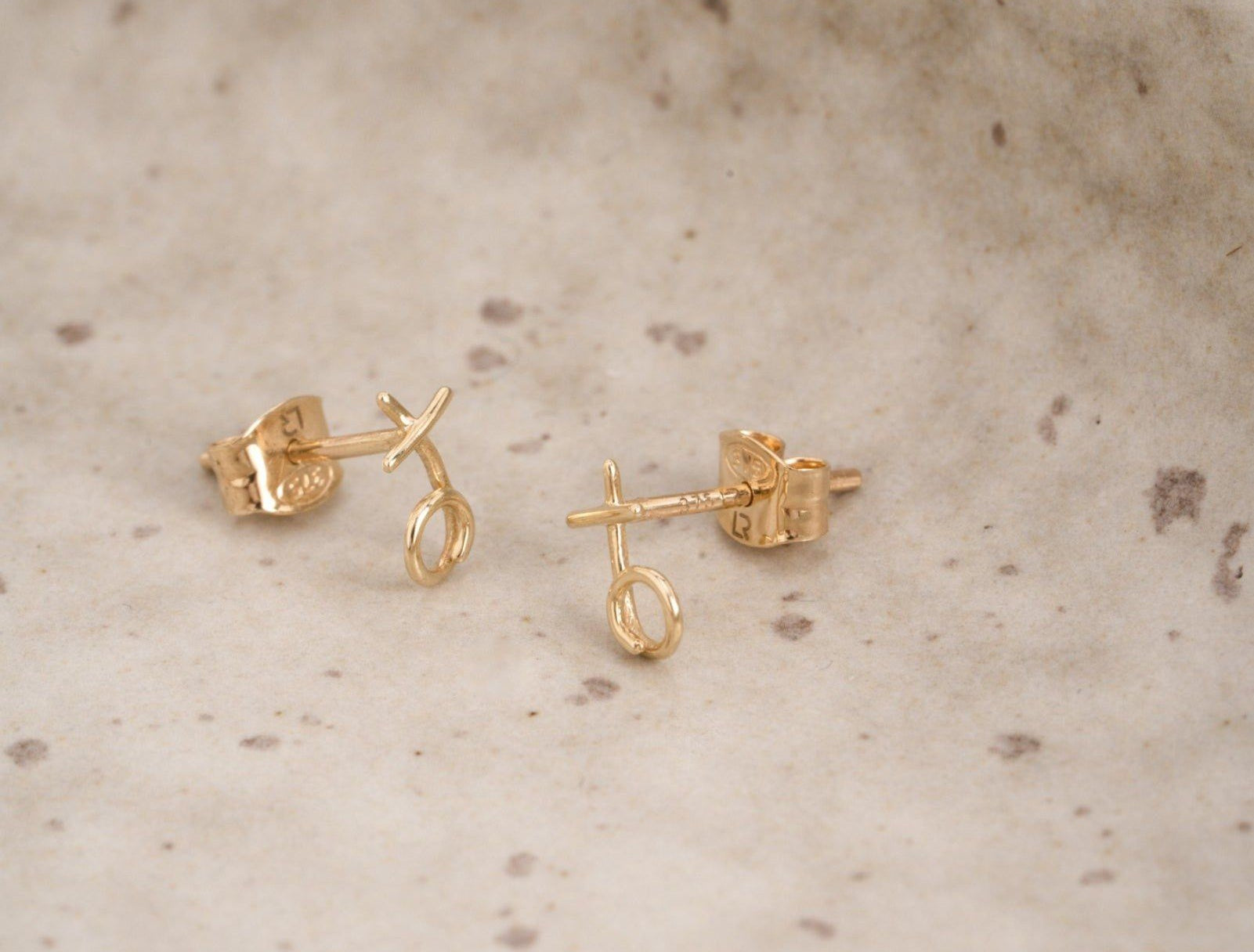 Picture of Luna Rae Solid 9k Gold Kiss Hug Studs