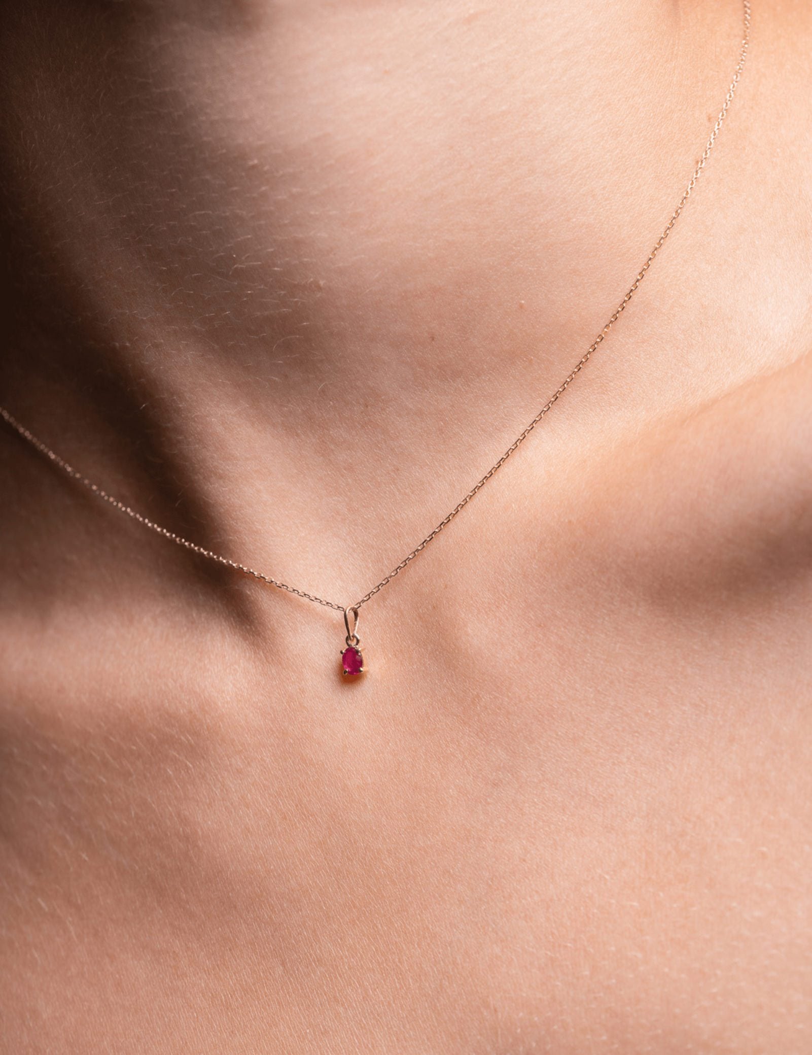 Picture of Luna Rae Solid 9k Gold Ruby Necklace