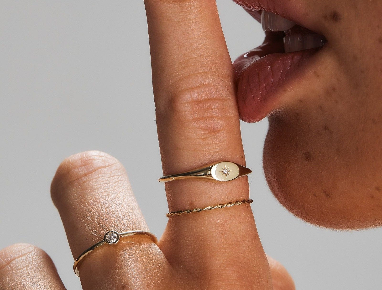 Picture of Luna Rae Solid 9k Gold Sol Ring