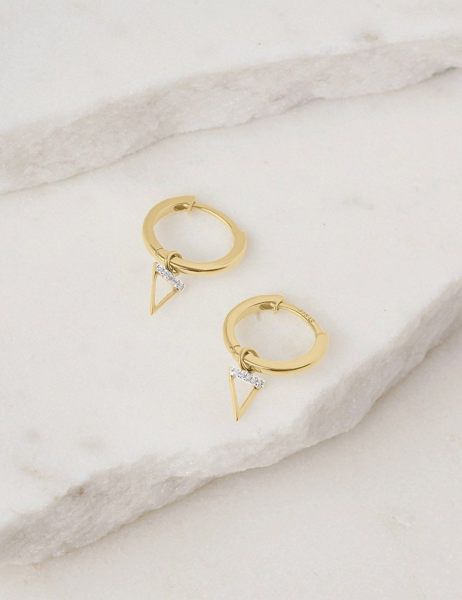 Picture of Luna Rae Solid 9k Gold Water Element Hoops