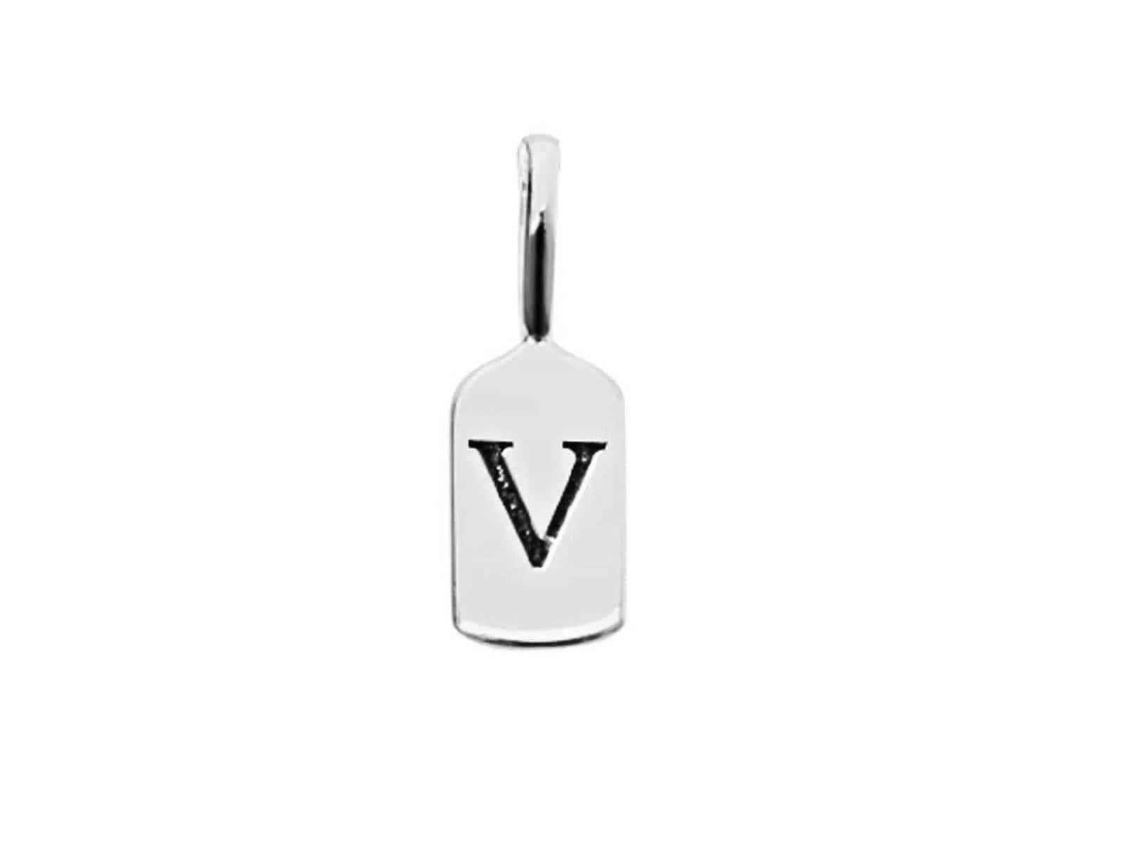 Picture of Luna Rae White Gold Letter V